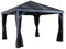 Sojag Pavillon South Beach 1212 | Aluminium 363x363x310 cm | Hardtop aus Stahl | Gartenpavillon inkl. Moskitonetz | Basaltgrau Terrassenpavillon