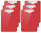 Hnogri Kunststoff-Klemmbrett 6er-Set, Standard A4 Letter Size Klemmbretter für Studenten, Büro und Frauen, Zwischenablage mit Stifthalter und Low Profile Clip, Größe 16,5 x 9 Zoll, (Rot)