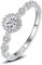 Musihy Ring Jewelry, Ring Silber 925 Sonnenförmiger Runder Zirkonring Silber Ringgröße 54 (17.2)