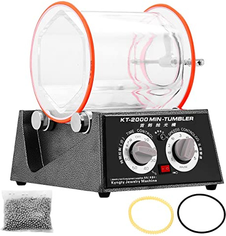 Jewelry Polisher Tumbler Mini Polisher Tumbler Rotary Tumbler Surface Polisher 5Kg 11 Lbs Capacity 60W Jewelry Polishing Finishing Machine for Jewelry Stone