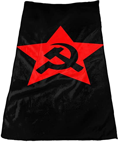 IUBBKI Kommunistische Hammer Sichel und Stern Mikrofaser Handtuch Handtücher Badezimmer Super weich, plüschig und sehr saugfähig Badezimmer Fitnessstudio Sport Spa Reisen Camping 27,5 x 12 Zoll