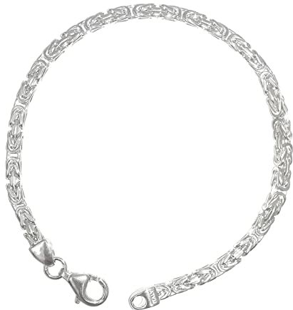 Original italienisches Byzantiner Königsarmband 925 Silber 3mm breit 21 cm Silberarmband Armband Damen Herren Schmuck ab Fabrik tendenze Italy