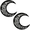 BPA 2 Pcs Embroidered Patches Moon Flower Patch Iron on Sew on Patches for Clothing Jackets etc.