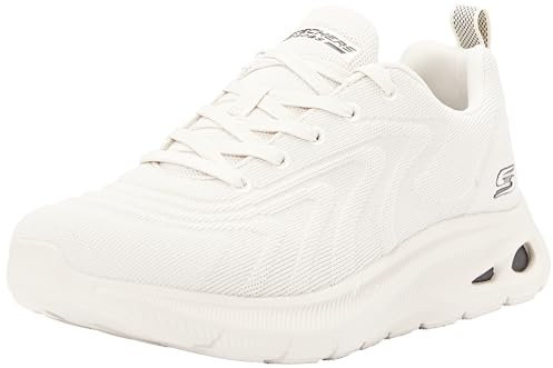 Skechers Men's Bobs Unity Sleek Revive Sneaker, Off White Engineered Knit, 6 UK