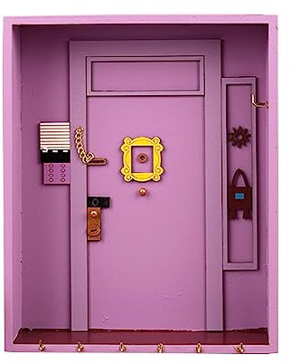 Friends Key Holder, Monica's Door Frame Keychain Cute Home Gift, Friends TV Show Merchandise, Friends TV Show Gifts,Friends Fan Art Key Holder, for Wall, Entryway, Bathroom(Purple)