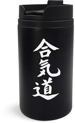 Aikido Japan Martial Arts Tazza da viaggio Arte Incisa Isolata