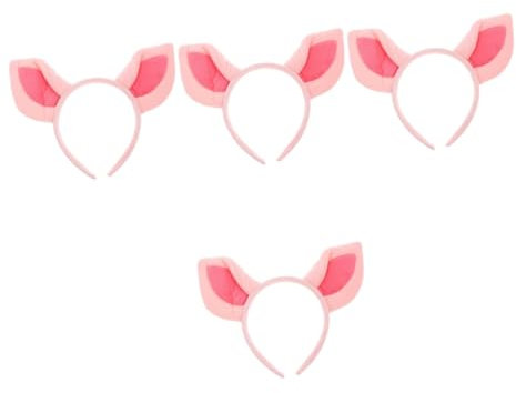 ABOOFAN 4 Stück Kostüm Schweinchenohr Stirnband Cosplay Stirnband Schweineohr Haarband Halloween Schweineohren Haarband Halloween Welpenohr Plüschohr Schweine