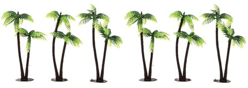 6 Pcs Arbre De Jardin Féerique Mini Arbres Tropicaux Palmiers Artificiels Aquarium Palmier Jungle Décorations De Gâteaux Petits Modèles d'arbre Diorama Réservoir De Tortue Bac À