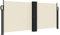 vidaXL Toldo Lateral Retráctil, Pantalla de Privacidad Independiente, Protección UV, Sombrilla para Jardín Patio Terraza Balcón, Crema 100x1000 cm