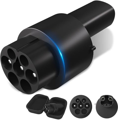 EVPEIWE Typ 2 auf NACS EV Adapter, Max 80A/240V Typ 2 auf Tesla EV Ladegerät Konverter für Autoladestationen, IEC-62196 auf NACS-Adapter für Tesla Model 3/Y/S/X, IP 54 mit Aufbewahrungsbox