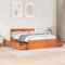 vidaXL Bed Frame & Drawers - Wax Brown Solid Pine Wood, 120x190 cm Small Double, Plywood Slats, Stylish Headboard, Storage Function
