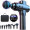 Pistola de Masaje Muscular, 8 Cabezales de Masaje, 30 Velocidades Eléctrica Masajeadora de Músculos de Tejido Profundo, con Pantalla Táctil LCD, Massage Gun para Relajación Recuperación Fatiga