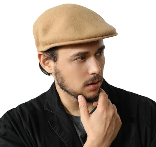 Gajaous Wollmischung Herren Newsboy Caps, Klassische Flat Cap Ivy Cabbie Gatsby Mütze Winter Baske für Herren