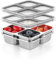 Misichao Stainless Steel Snack Boxes with 4 Compartments | Reusable Snack Containers Small Bento Lunch Box for Kids Adults Divided Meal Prep Containers for School Work and Travel 2 Pack