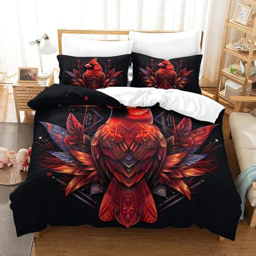 HKHKSJJF Kakadu Bettwäsche 140x200cm, 3D Tiere Muster Bettwäsche-Sets Mit Reißverschluss, Super Weiche Angenehme Mikrofaser Bettwäsche 3 Teilig