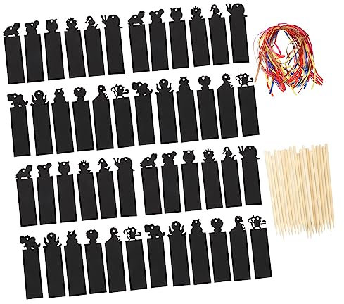 BESTonZON Scratch Regenbogen Lesezeichen Mit Diy Kratzpapier Für Junge Mädchen Und Tiere Lesezeichen Einfach Kratzen Und Bunte Muster Enthüllen Für Lernmaterialien Und Geschenkdekor