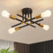 ASHUAQI Sputnik Ceiling Light, 4 Lights Modern Ceiling Lights Living Room Industrial Light Fittings Ceilings, Black and Gold Chandelier for Kitchen, Bedroom, Hallway, Lounge, Dining Room