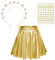 Sprinlot Gold Metallic Rock Damen, Haarreif Sterne Gold, Gold Glitzer Tüllrock L, Glänzender Rock mit Haarreif Damen Karneval Fasching