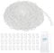 sourcing map Plastic Chain 150 FT/46 M, Safety Chain White Plastic Chain Link Barrier with Zip Ties and S-Hooks for Crowd Control Queue Line Fence Decoration