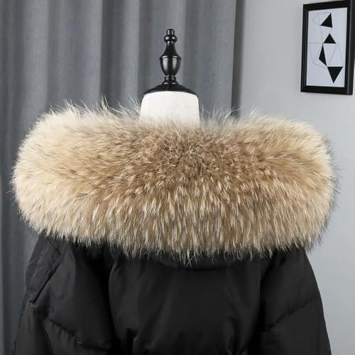 ROCILA Pelzkragen Pelzbesatz für Kinder Damen Mäntel Waschbärpelz Schal Mantel Kapuze Pelzdekor Kragen Winter Warm Kinderschal