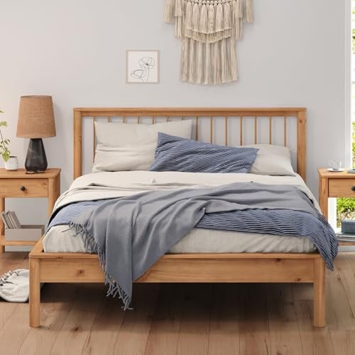 IDIMEX Massivholzbett APOANA Doppelbett 140x200 cm, eichefarben - Holzbett mit Kopfteil aus Kiefernholz,140 Bett mit Lattenrost, modern