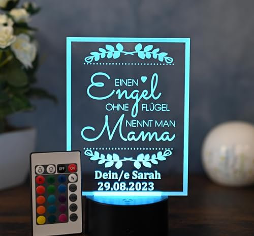 Optechvisual Personalisierte LED Lampe – Geschenk für Mama – Muttertagsgeschenk mit Name – Deko für Mütter – Liebevolle Geschenkidee für Mutter