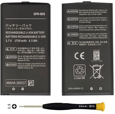 Vvuilsty SPR-003 SPR-001 - Batería de repuesto para 3DS XL, 0 Cycle compatible con Nintendo New 3DS XL/3DS LL Game Console con kits de herramientas de reparación