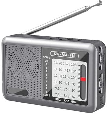 Radio Portable Petite A Piles et Secteur Transistor Survie, FM AM Rechargeable, Kit d'urgence avec Excellente Réception, Petit Syntoniseur De Poche, Utilisation Très Facile Musique Actualités