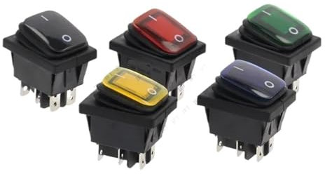 30x22mm Wippschalter Rote LED 220V 16A 250VAC KCD4-201 Switchs 6pin 10Pcs(2D6P-Red)