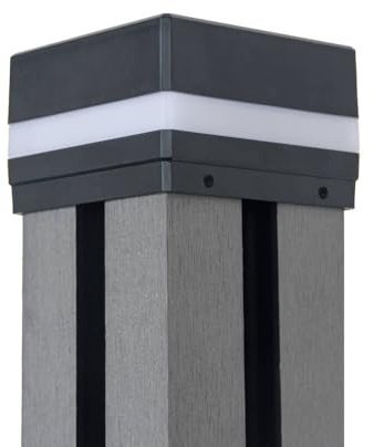Home Deluxe Pfostenabdeckung mit Solar LED Beleuchtung CALLUX COVER - 1er Set | Pfostenkappe mit Solarbeleuchtung, Solar Pfostenbeleuchtung, LED Pfostenabdeckung
