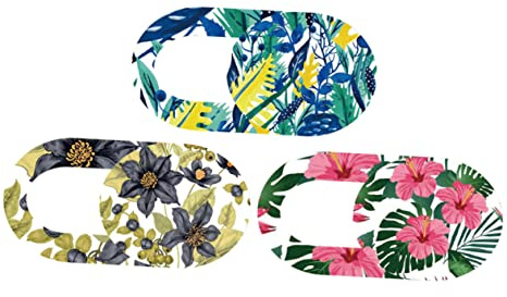 CONGARTENO 3pcs Laptop Webcam Cover Slide Privacy Lens Covers with Floral Pattern, Compatible with Notebook, Tablet and Phone Cameras, Anti-peeping Protector for Secure Video Calls