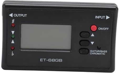 Asixxsix Professioneller 3-in-1-Digital-Metronom-Stimmgerät, Tongenerator, Tägliches Übungs-Tuner-Metronom, Batteriebetrieben, für Gitarren- und Bassspieler, Schwarz