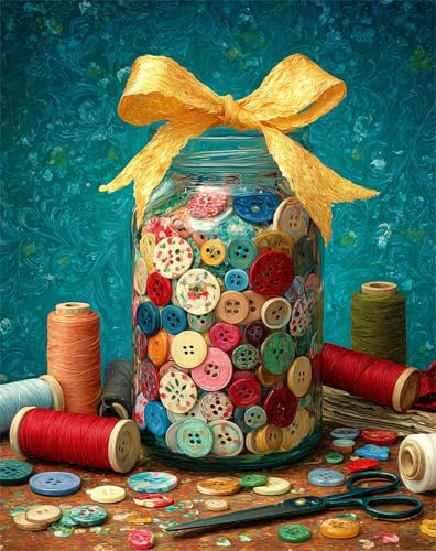 Button Jar 100 Piece Jigsaw Puzzles For Adults, Fun Challenging & Brainteasing 100 piece Adult jigsaw puzzle, Impossible puzzles, Gift for Men/Women, Finished Size is 40x28cm
