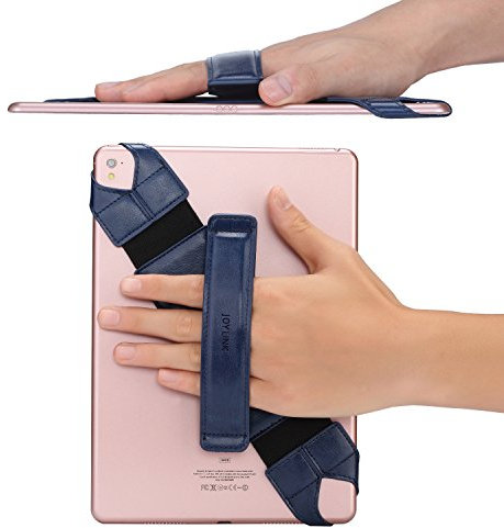 joylink Handschlaufe Halter Aktualisierte Version mit sicherem und 360° drehbarem Ledergriff Griff Elastischer Gürtel für alle 10,1 Zoll Tablets (iPad Air Pro Samsung Nexus), Marineblau