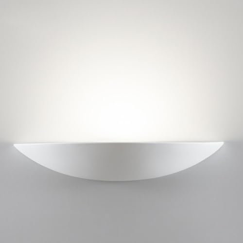 MAZZOLA LUCE Applique lampada da parete di ceramica bianca pitturabile mezzaluna