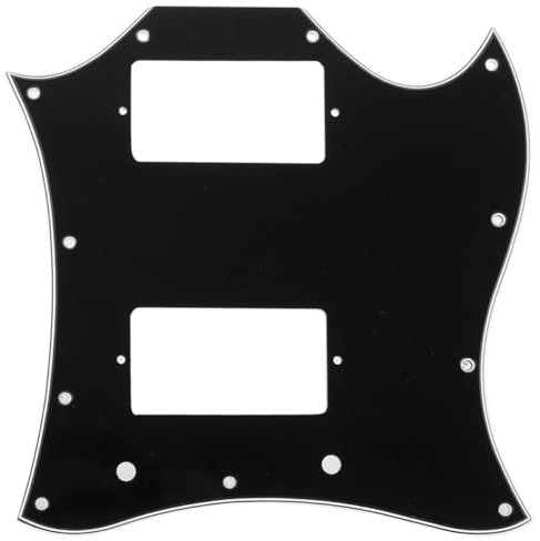 Musiclily Pro 11 Löcher Large Full Face Pickguard Gitarren Schlagbrett für Import SG,3 lagig Schwarz