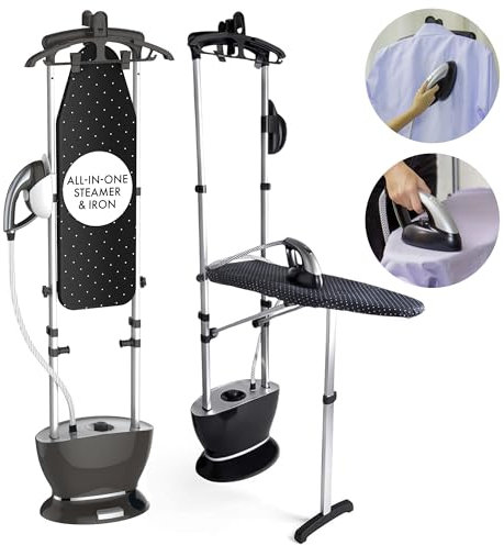 Steam & Go - All-in-One Garment Steamer and Iron, Pressurized Steamer For Clothes with Ironing Board and Clothing Hanger, Steam Iron Fabric Steamer for Wrinkles and Creases, Chemical-Free
