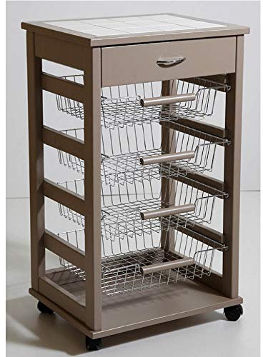 LIBEROSHOPPING.eu - LA TUA CASA IN UN CLICK Carrello Cucina Portafrutta con Cassetto Portaoggetti (Tortora)