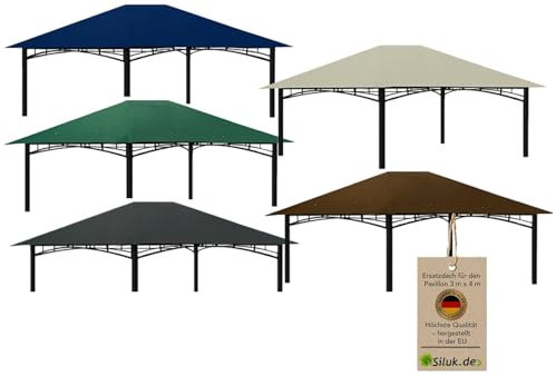 freigarten.de Ersatzdach für Pavillon 3x4 Meter Wasserdicht Material: Panama PCV Soft 370g/m² extra stark Modell 7 (Braun)