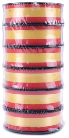 FLOJIM 6 Rollos de Cinta Decorativa con la Bandera España para Regalos, Lazos, Pulseras, Flores - 19 mm. x 5,5 m