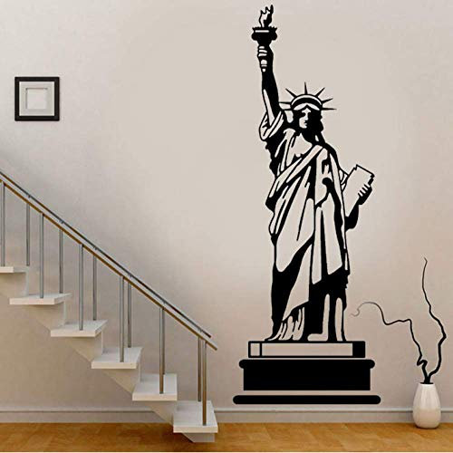 Wall Sticker Décoration De La Maison 154 Cm * 57 Cm Grande Taille New York Landmark Bâtiment Statue De La Liberté Wall Sticker Home Decor Salon Vinyle Amovible Noir Peinture Murale