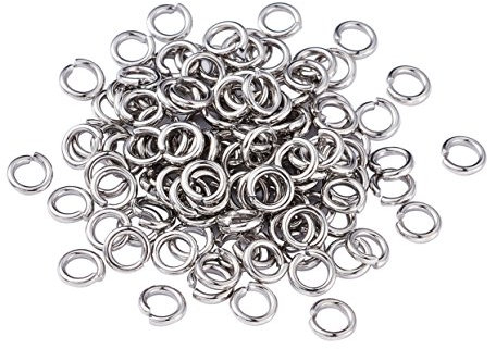 Craftdady 2000 Stück 4mm Edelstahl Biegeringe Biegeringe 0,8mm dick für die Schmuckherstellung
