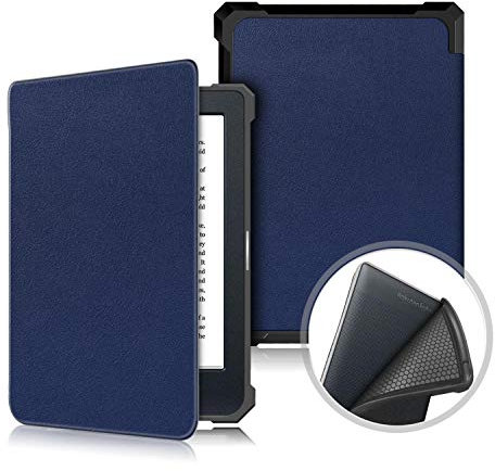 Kobo Nia 2020 6.0 Flip Coque Fall,Heavy Duty Ultra Slim PU Folio Ultra-Mince Housse Cuir Case Cover Étui avec Auto Wake/Sommeil pour Kobo Nia 2020 6.0 inch 2020 Tablet PC (Bleu foncé)