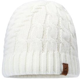 mh michael heinen Damen Strickmütze, Beanie, Fleece Fütterung, wasserabweisend, dehnbar Offwhite OS