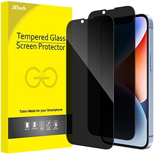 JETech Protector Pantalla Privacidad Cobertura Completo para iPhone 14 Plus 6,7 Pulgadas, Cristal Vidrio Templado Antiespia, Amigable para Funda, 2 Unidades