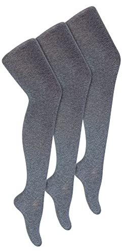 Sock Snob 3 Pair Multipack Girls School Tights | Soft Plain Opaque Tights for Girls