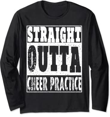 Straight Outta Cheer Übungs-T-Shirt Cooles Cheerleading Langarmshirt
