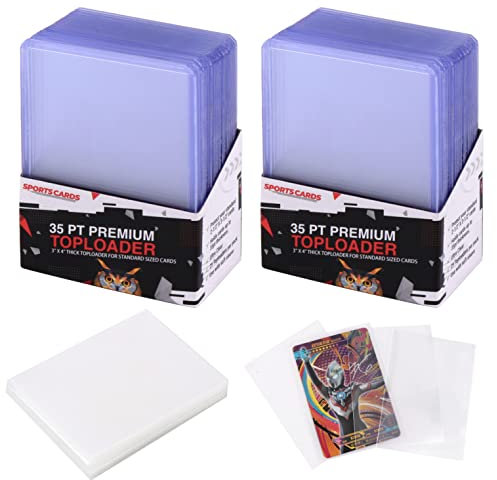 50 Stück Toploader, Karten Hüllen Doppelter Schutz, Transparenter Kartenschutzhülle für alle gängigen Spiel- und Sammelkarten wie Pokémon, YuGiOh, MTG et