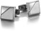 Colibri Equinox Cufflinks Manschettenknöpfe für Männer - Satinierte Stahlfläche mit polierter Stahlecke - Designer Manschettenknöpfe für Männer mit drehbarem Walschwanzverschluss - Geschenkbox