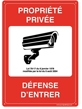 AUA SIGNALETIQUE - Panneau De Signalisation en PVC Rigide et Compact 1.5 mm. (143 x 200 mm, Propriété Privée Panneau Défense D'entrer)